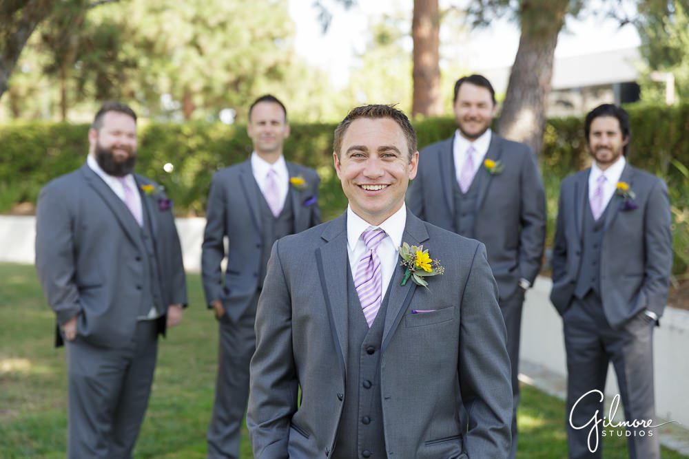 groomsmen and groom, Turnip Rose Promenade Wedding