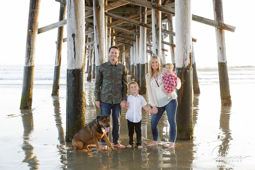 Newport Beach Pier Family Portrait, photography, under the pier, OC
