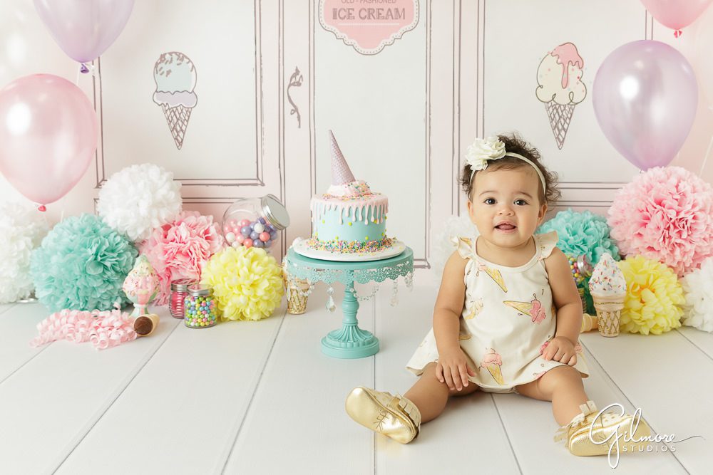 Intuition backdrop, ice cream shop with awning, Birthday Cake Smash