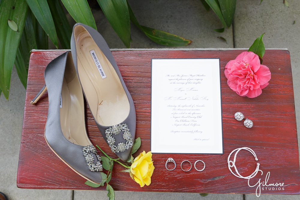 Manolo Blanik wedding shoes, Newport Beach Country Club Wedding
