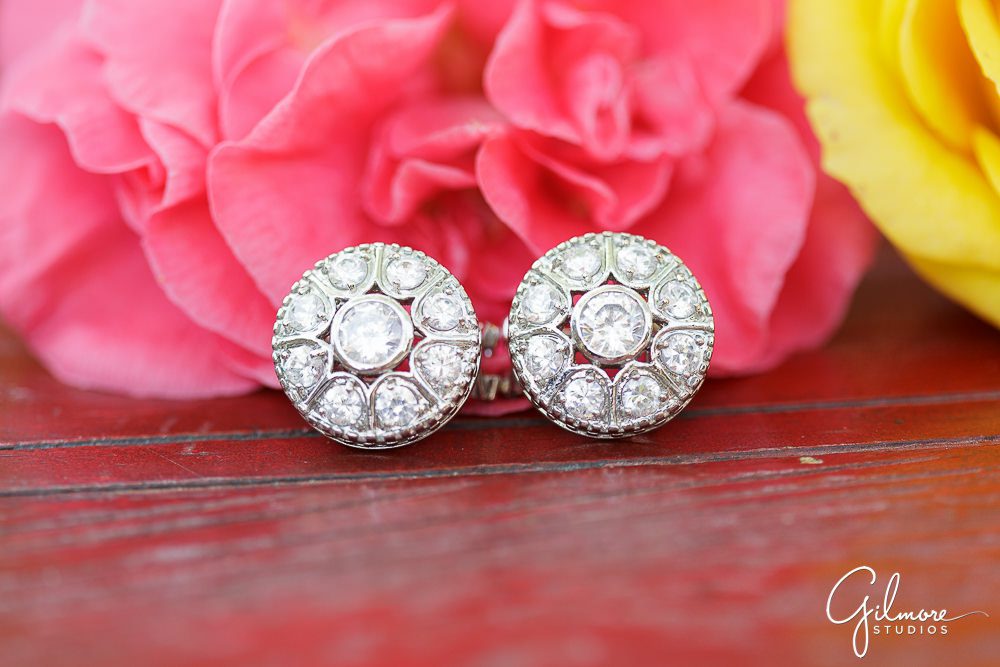 diamond earrings, wedding jewelry, Newport Beach Country Club Wedding