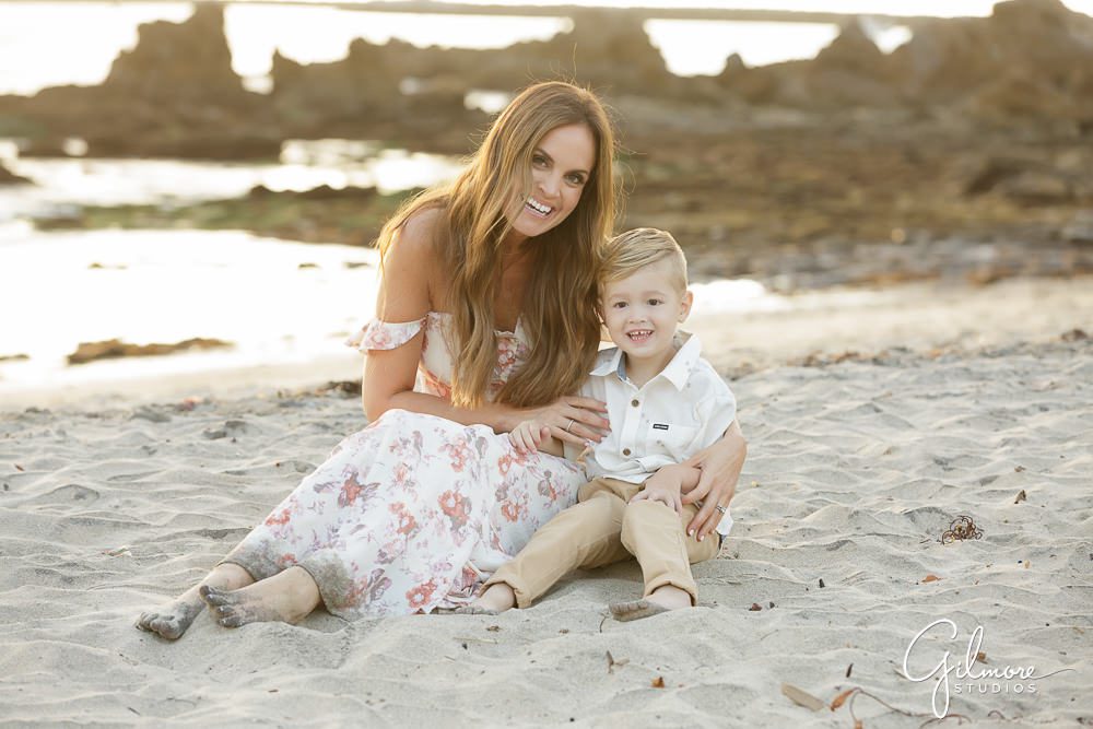 mother and toddler on the beach, CDM family portrait