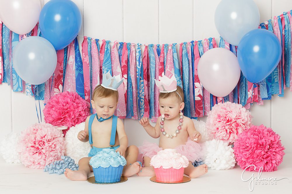 Twins 1st Birthday Cake Smash, background, props, cake inspiration, birthday party for one year olds