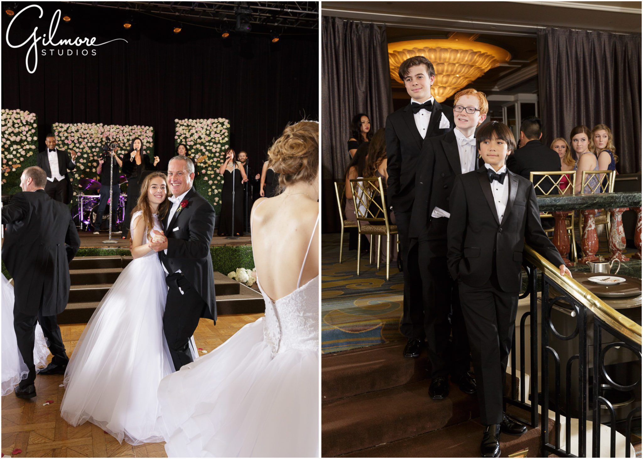 dancing, little brothers, debutante ball, escort, Beverly Hills event photography