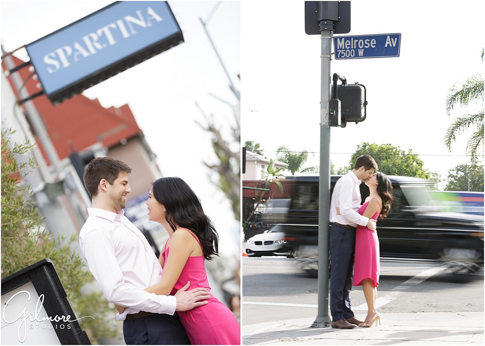Spartina Italian Restaurant, engagement in West Hollywood, Los Angeles Photographer