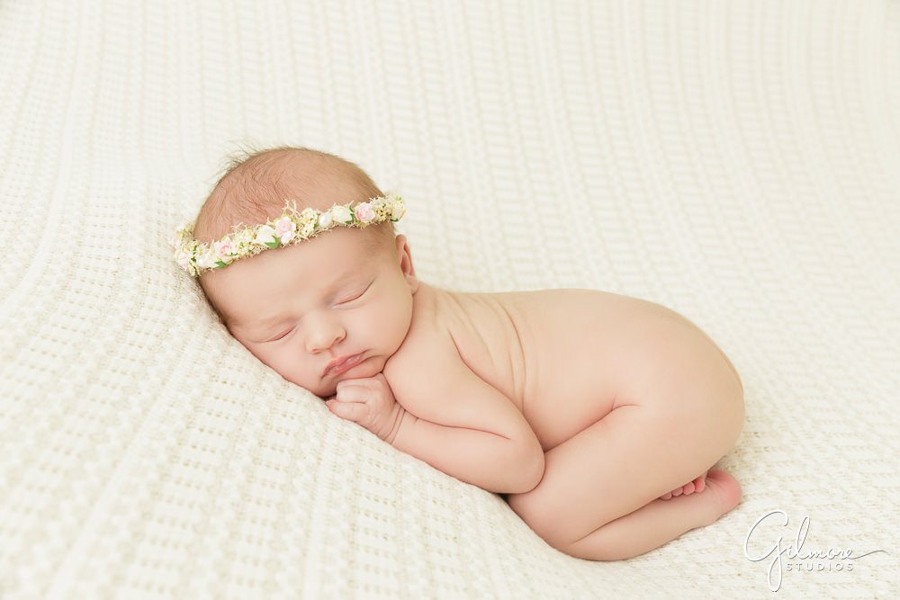 Orange County newborn photography, natural baby posing