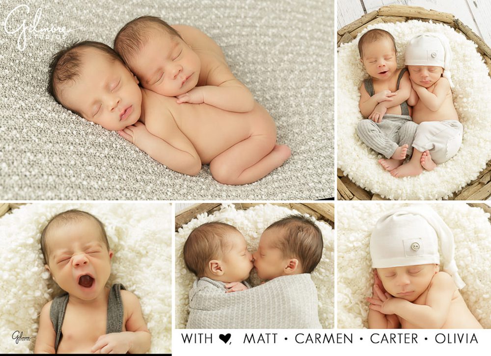 birth announcement card for twins