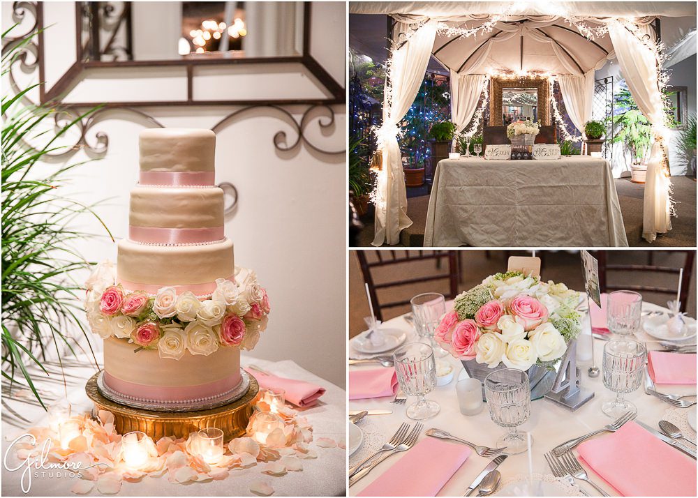 wedding cake, table centerpiece, sweetheart table, roses, floral decor, design, Tivoli too
