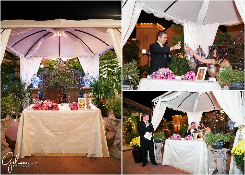 Tivoli too wedding, table centerpiece, sweetheart table, cheers, toasting the couple, reception