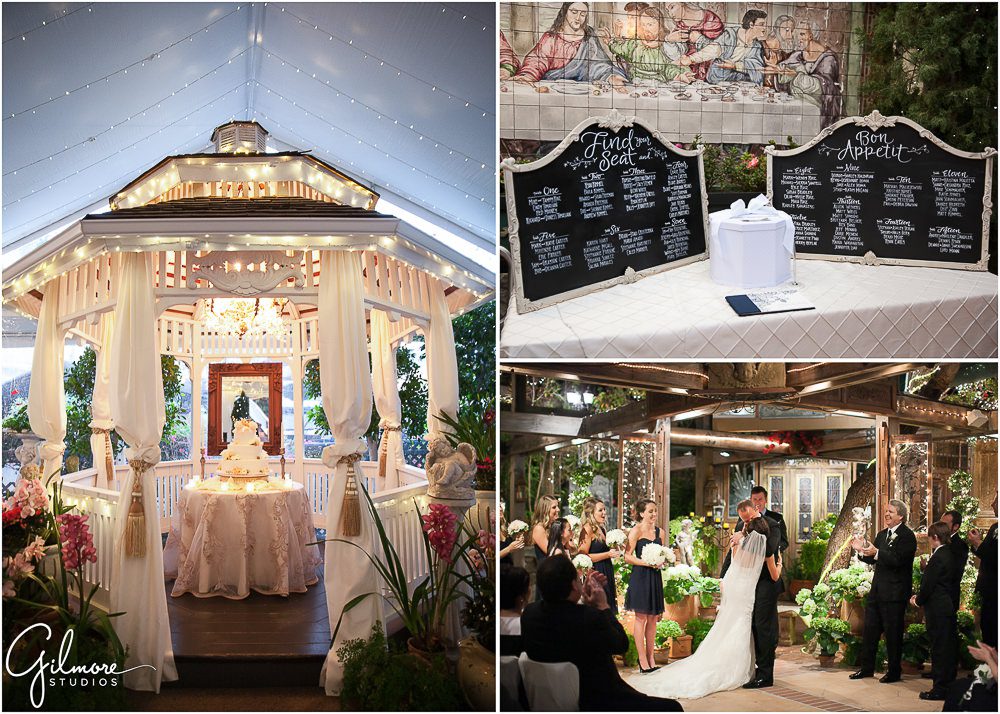 gazebo, wedding cake, Tivoli Terrace Wedding, ceremony