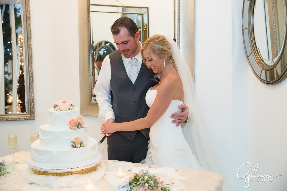 cutting the cake, Tivoli Too wedding