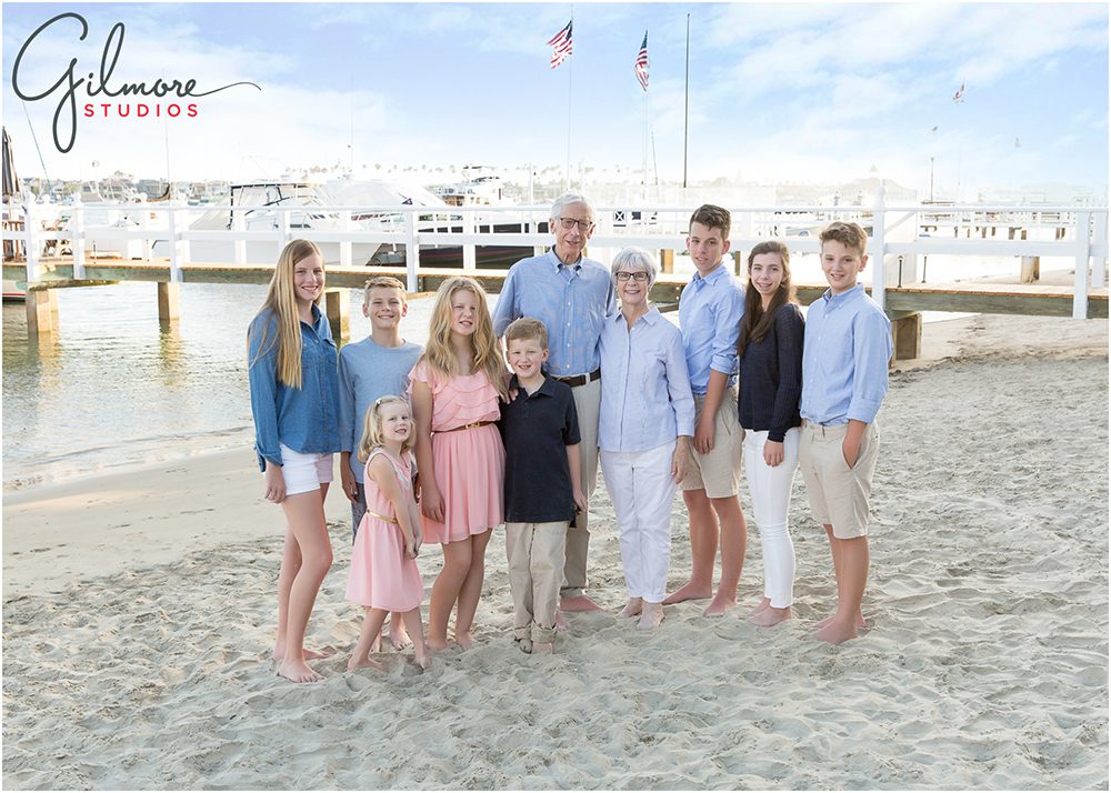 Family Photographers, OC family reunion session, Newport, Balboa Island, harbor, beach, sand, boats, yacht, dock