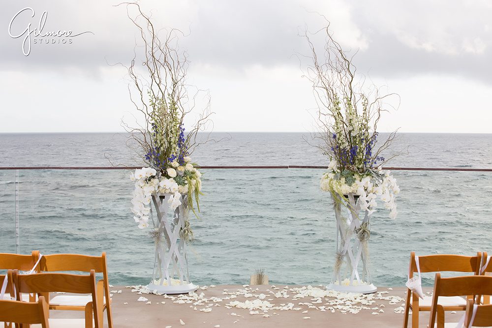 wedding ceremony decor, Surf and Sand resort, laguna beach wedding photography, floral, beach wedding