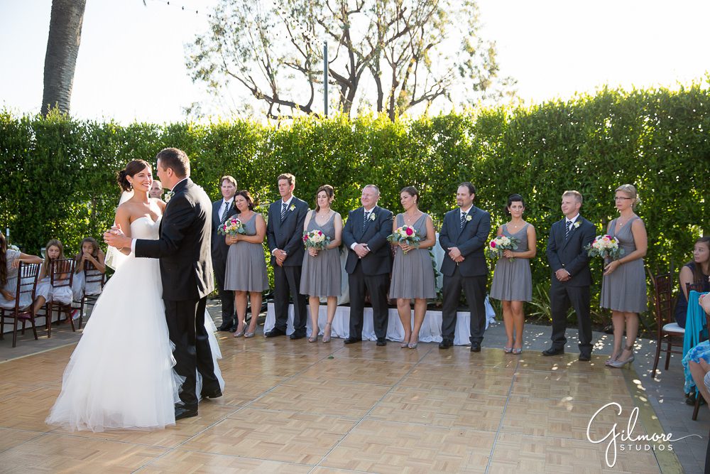 Hyatt Regency Newport Beach, bride, groom, first dance, dress, wedding, photographer, reception, bridal party, outdoor, inspo, inspiration