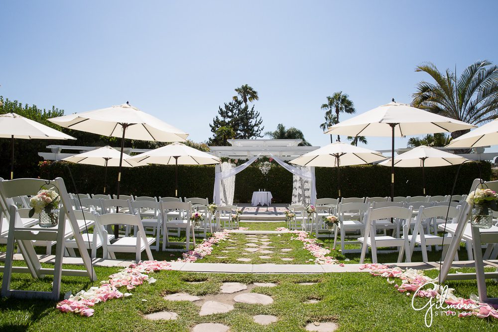 Hyatt Regency Newport Beach, decor, ceremony, wedding, photographer, outdoor, ideas, inspiration, umbrellas