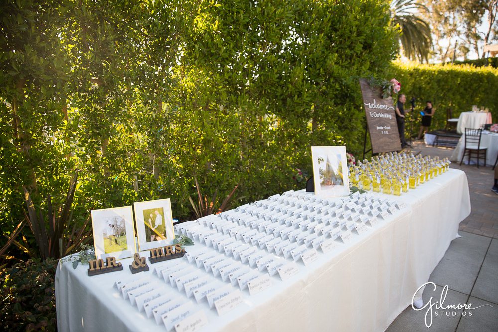 Hyatt Regency Newport Beach, escort cards, wedding favors, table, photographer, outdoor