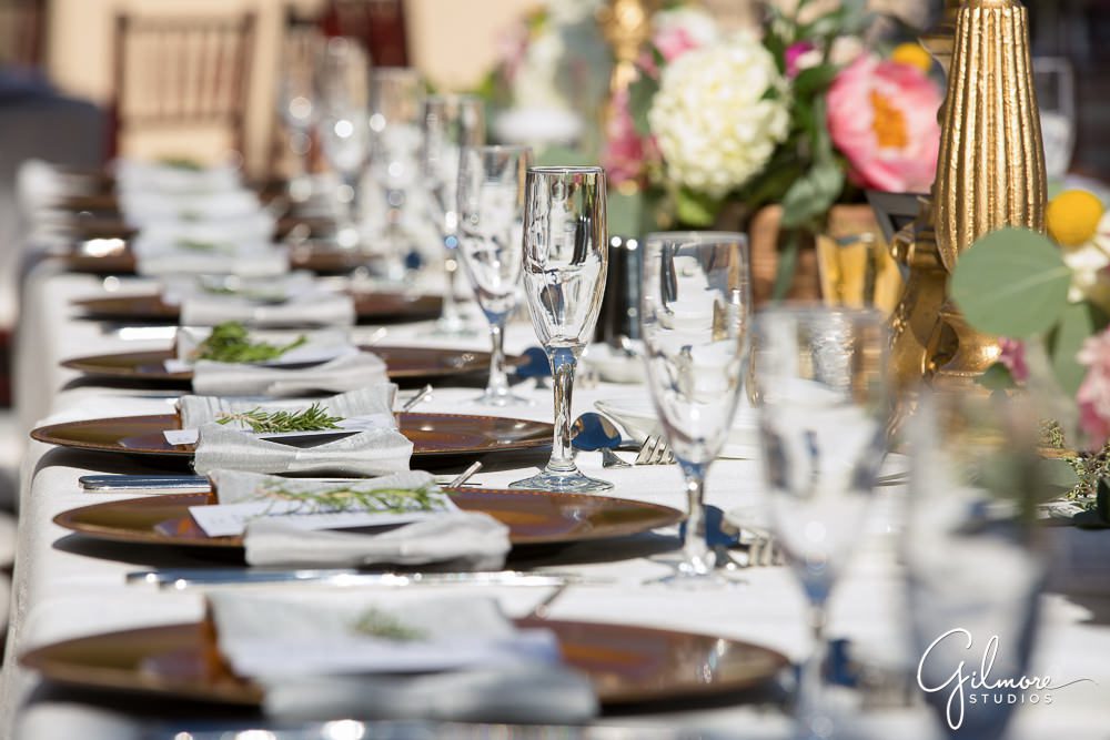 Hyatt Regency Newport Beach, table settings, reception, wedding, photographer, outdoor, flowers, floral, pink, white