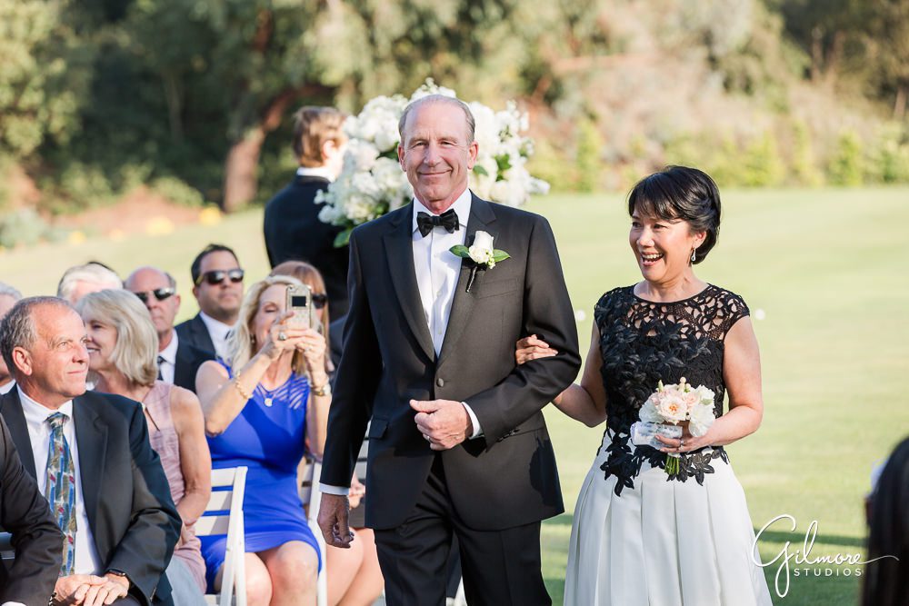 bride's parents, wedding ceremony, golf course, big canyon country club
