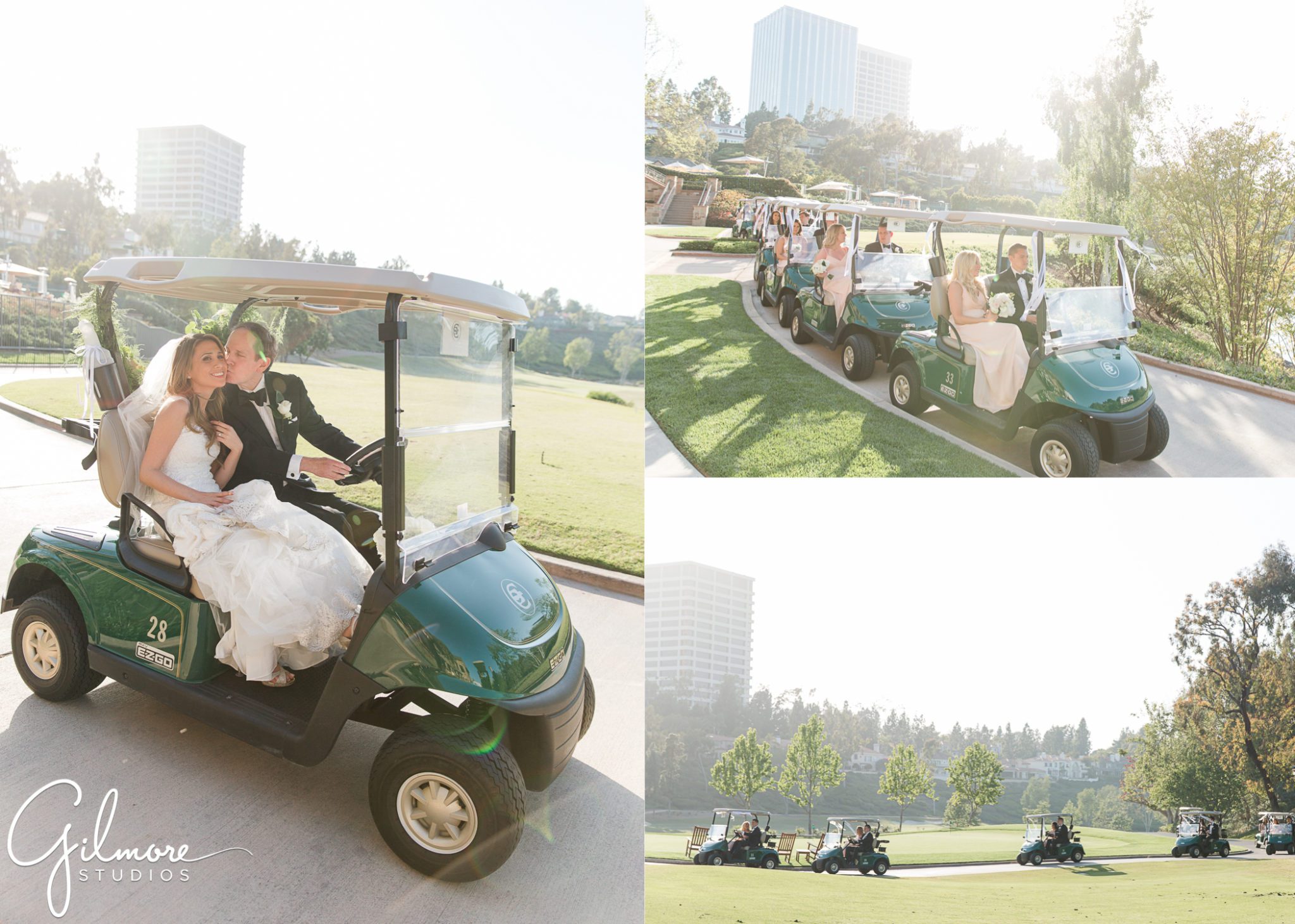 Big Canyon Country Club Wedding, bridal party, wedding photographers Orange County, golf carts