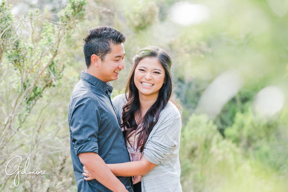 Corona Del Mar Beach Engagement Session, engaged, on the nature trail, hike, CDM photographer, buck gully trailhead