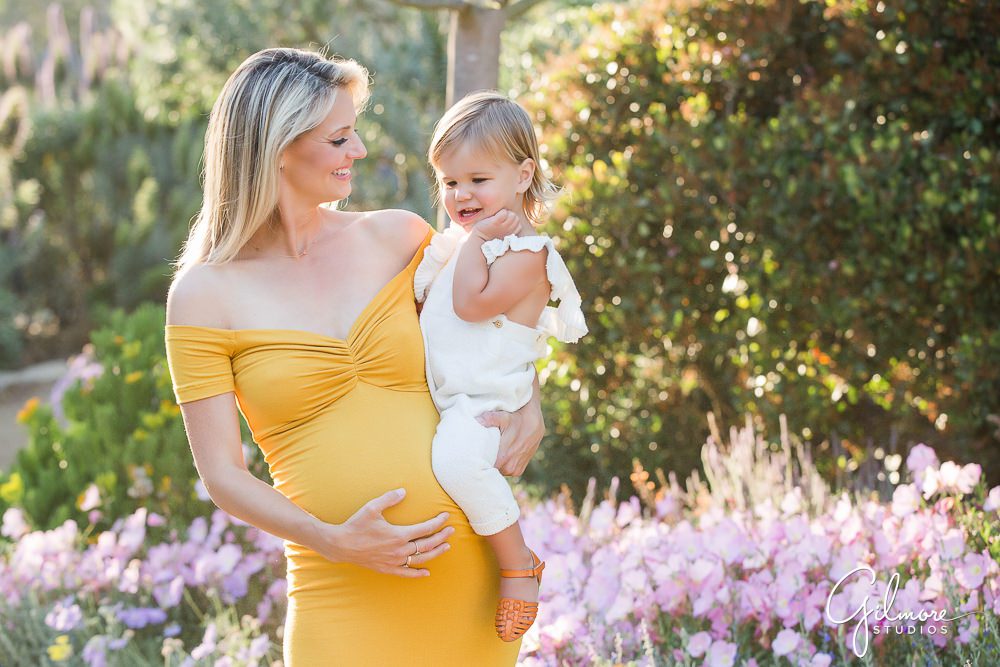 mother and daughter, toddler, pregnancy, baby bump, Huntington Beach Maternity Photographer
