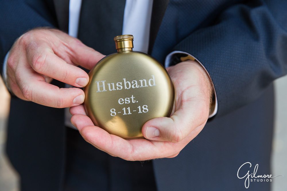 Laguna Beach Wedding -groom's flask, wedding gifts