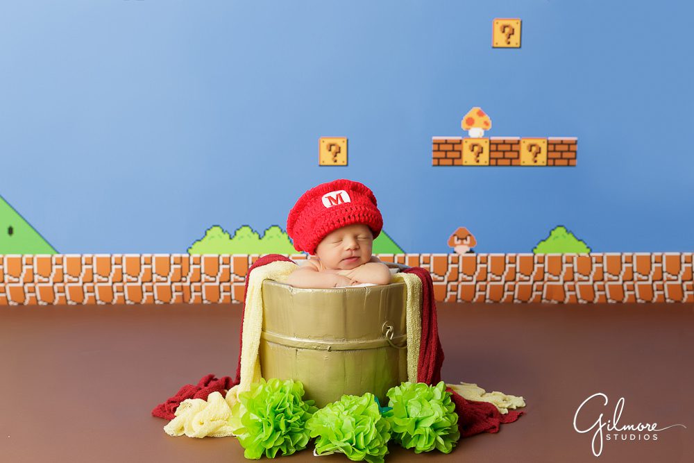 Super Mario Bros newborn session