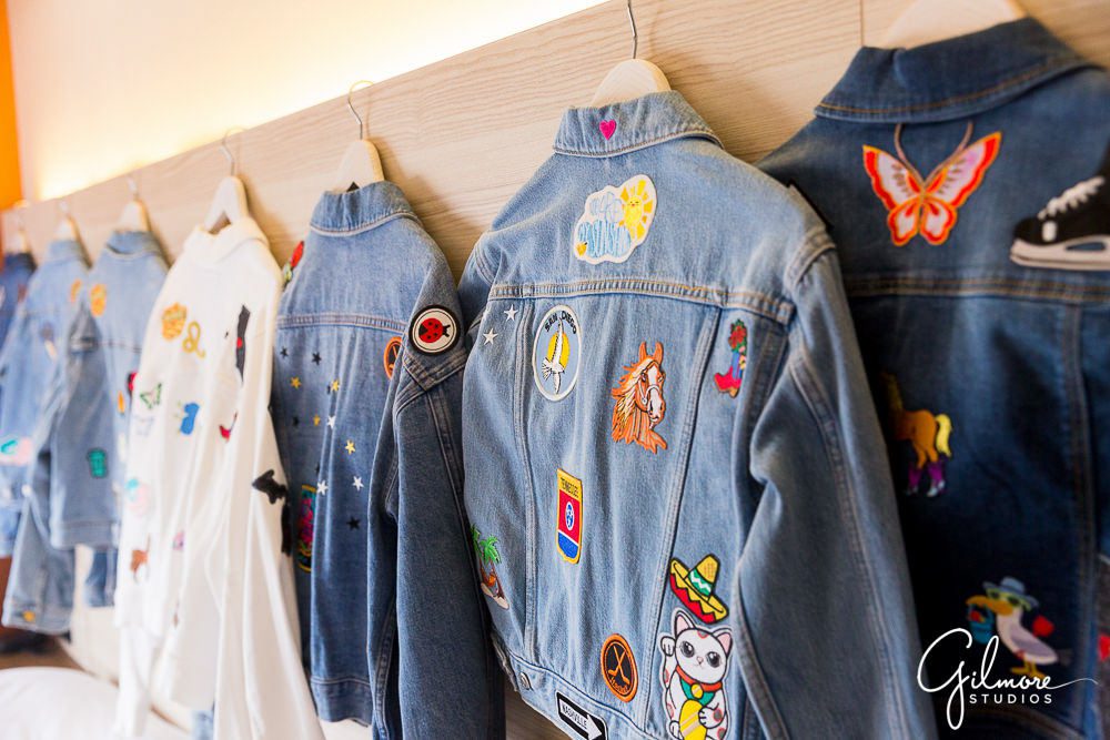 denim jean jackets, patches, bridesmaid, Grand Belle Wedding photography, Holly, Michigan