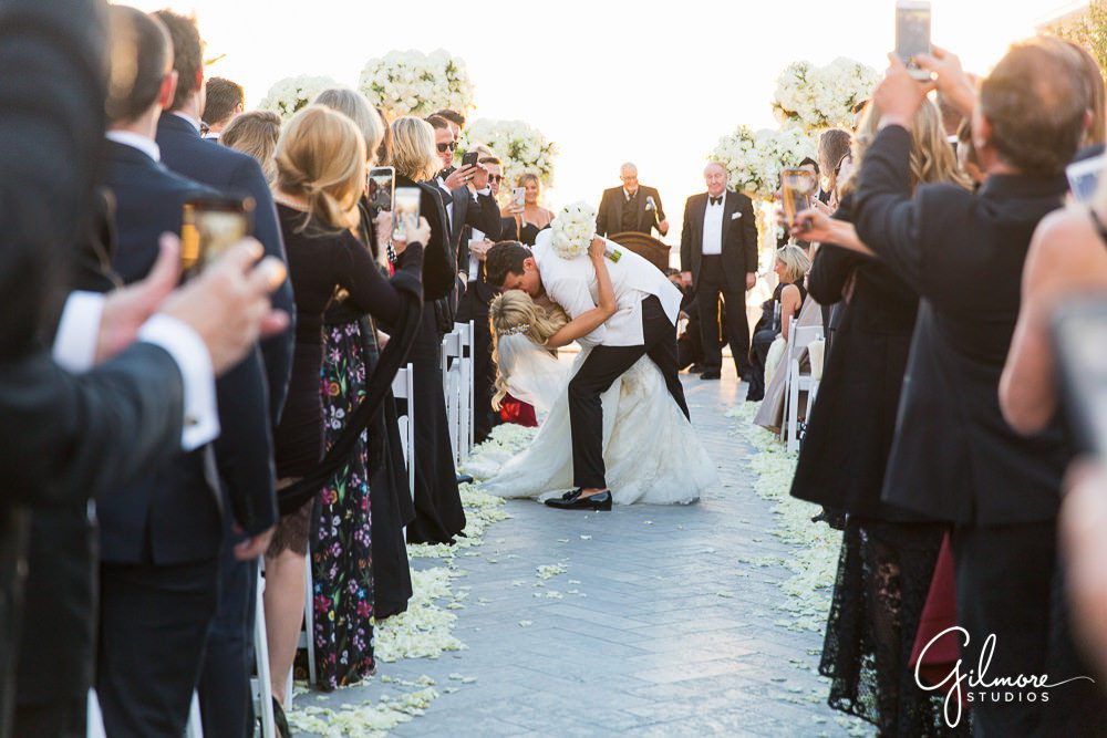 kiss, Ceremony, Shutters on the Beach Wedding, luxury weddings, Santa Monica, bride and groom