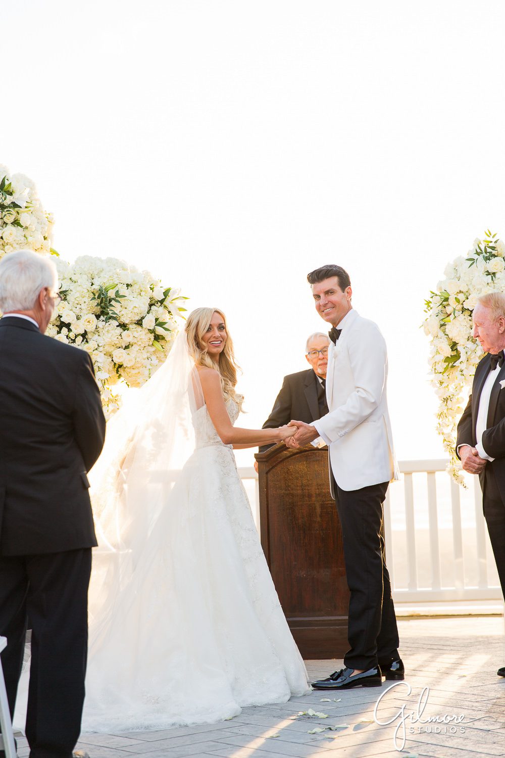 Ceremony, Shutters on the Beach Wedding, luxury weddings, Santa Monica, bride and groom