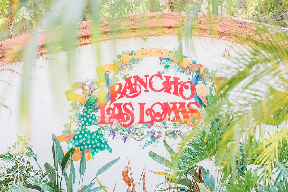 Rancho Las Lomas Wedding, logo, sign, vintage, rustic, wedding venue, gilmore studios photo