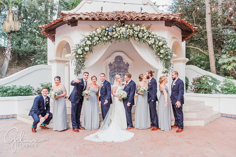 bridal party, wedding party, bride and groom, wedding formals, Magdalena Events, Rancho Las Lomas wedding venue, Orange County, CA