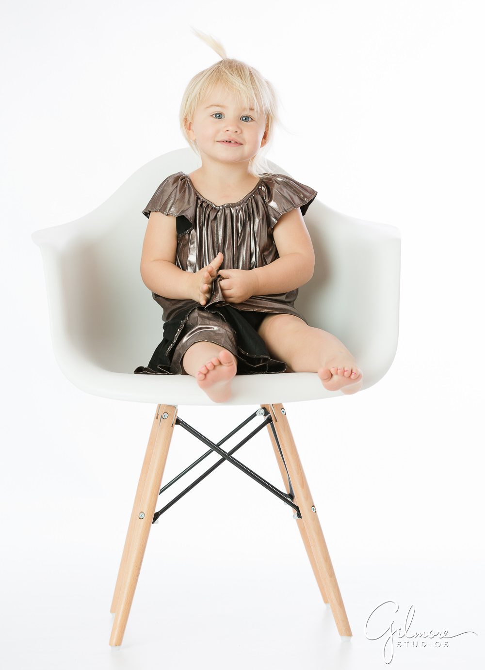Mommy and me portrait, 2 years old, white chair, little girl, two year old