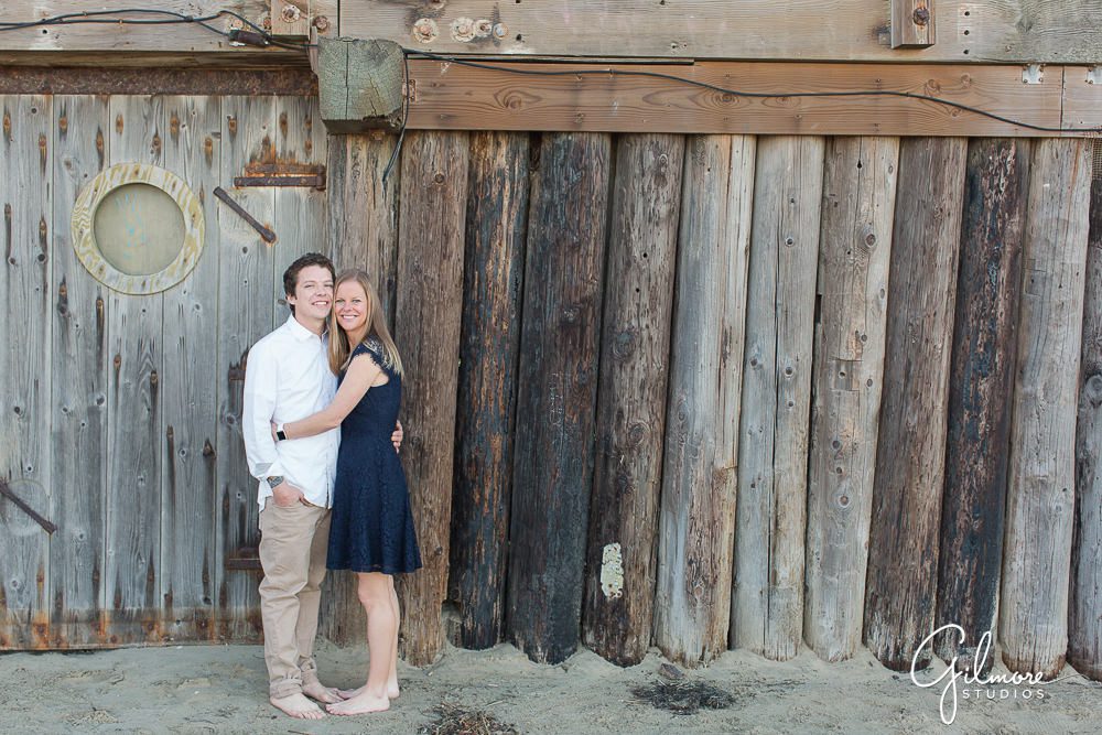 Engagement Photography Session at the beach, Dory fleet fish marker
