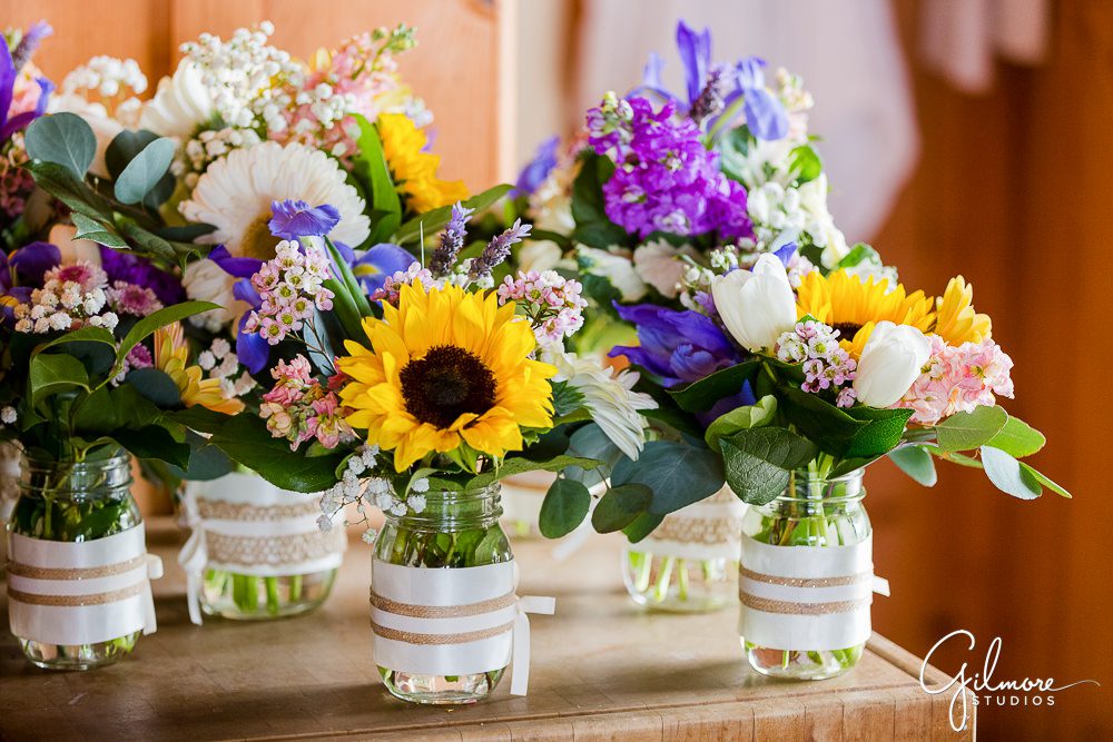 Crystal Cove Cottages Wedding Photography, bouquet, floral, florist, sunflower