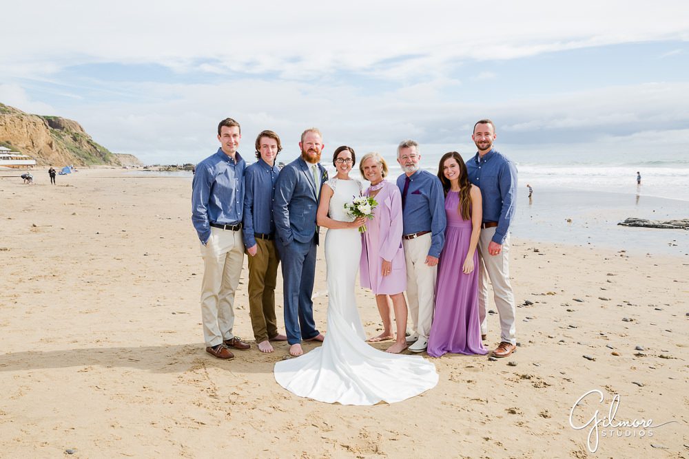 family photo, Orange County, sand, ocean, photography, beaches, wedding venue, OC, crystal cove cottages
