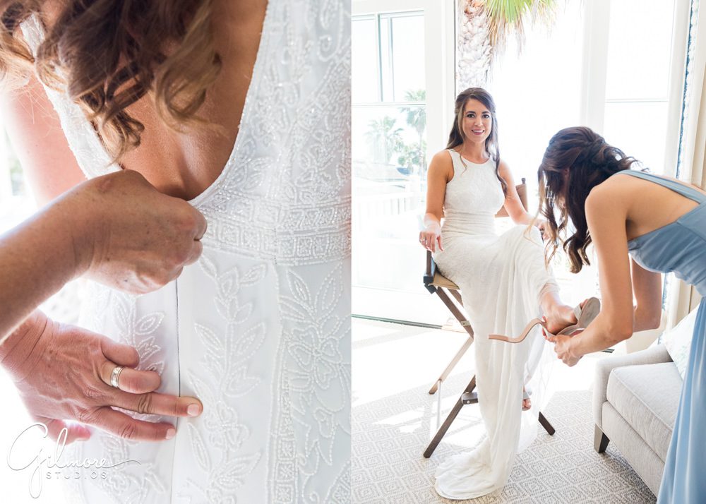 Montage Laguna Beach wedding, bridal party, hotel suite, bride