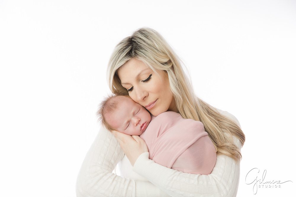 Newborn Family Photography Session, mama, mother daughter, mom holding newborn girl