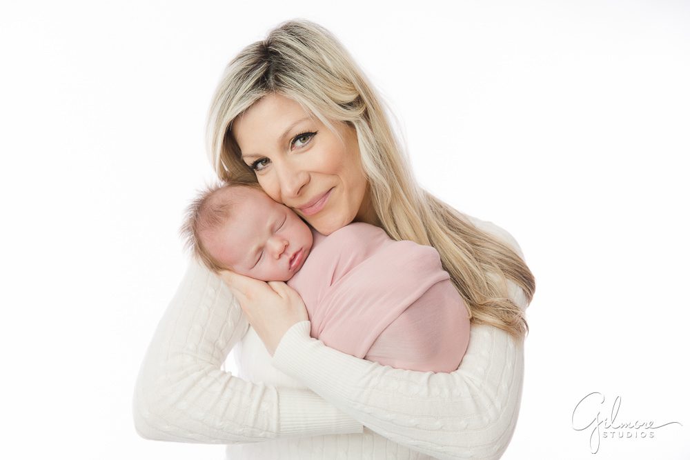 Newborn Family Photography Session, newborn baby girl, mother with daughter, mama holding newborn baby