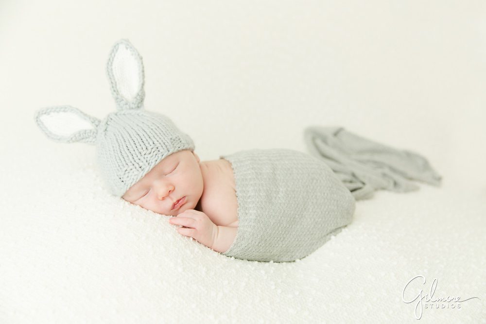Baby bunny, newborn with bunny ears, Orange County baby photographer