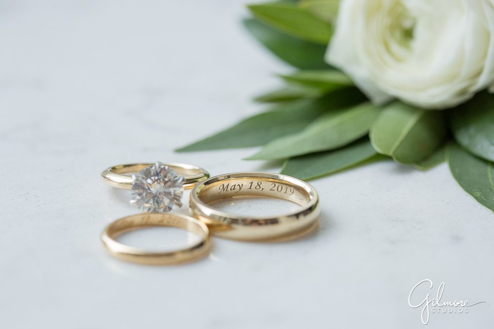 yellow-gold-wedding-rings-engraved-band-engagement-newport-harbor-yacht-club-wedding-Lido-House-Hotel-diamond-jewelry-bride-bridal-newport-beach-photographer