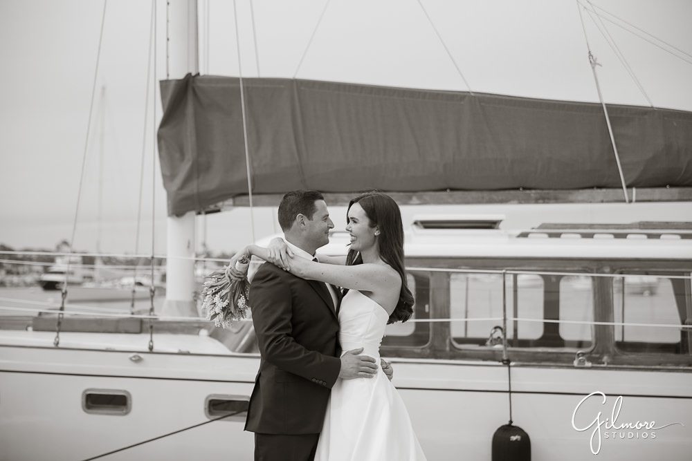 vintage-sail-boat-newport-harbor-yacht-club-wedding-bride-groom-portrait-newport-beach-wedding-photographers-gilmore-studios