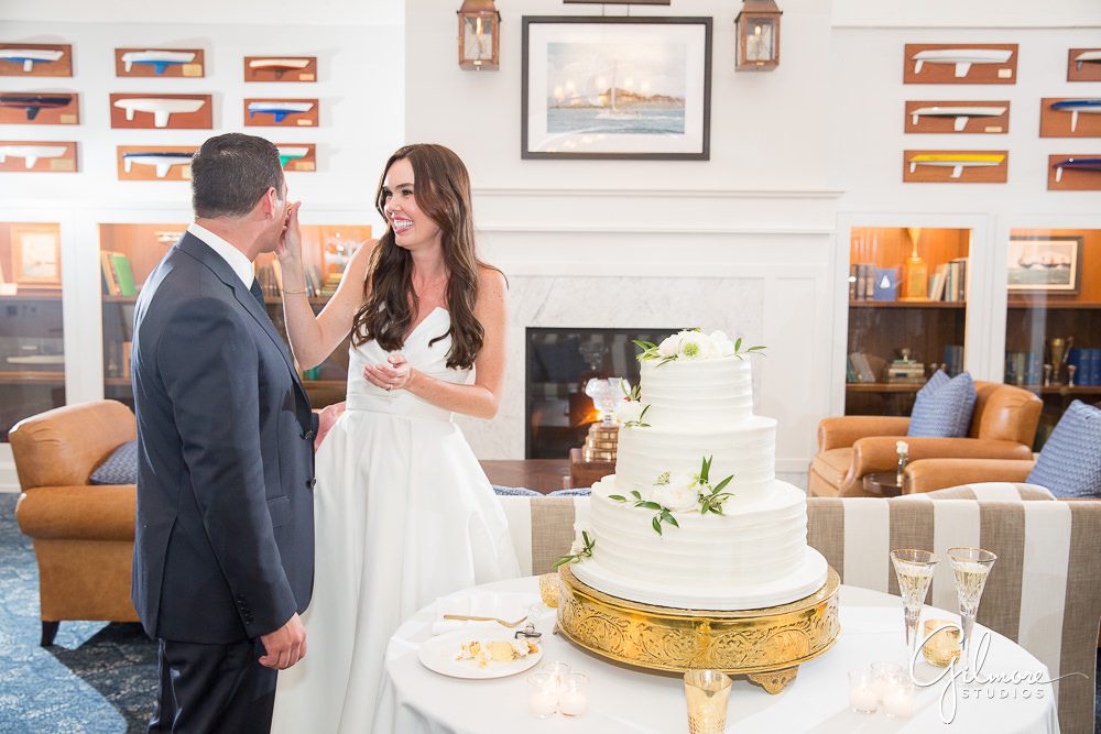 cake-cut-bride-groom-cutting-the-cake-simply-sweet-cakes-newport-harbor-yacht-club-wedding-reception-newport-beach-CA