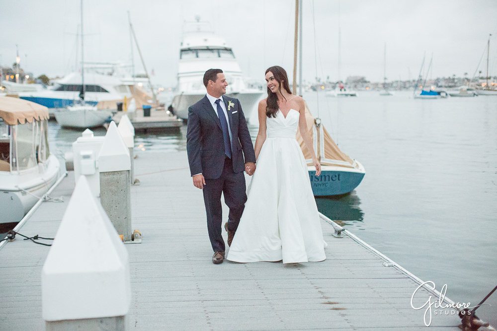bride-groom-dock-sail-boats-newport-harbor-yacht-club-wedding-reception-newport-beach-CA