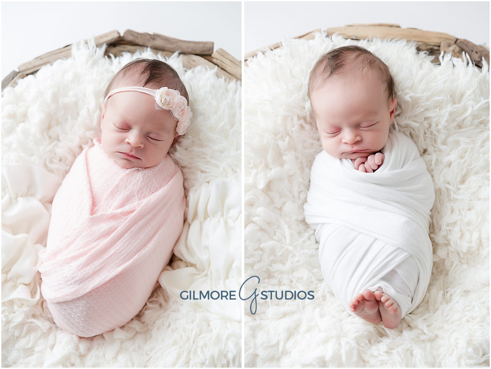newborn posing, pink wrap, baby bowl, photographer, oc, Orange County Baby Photography