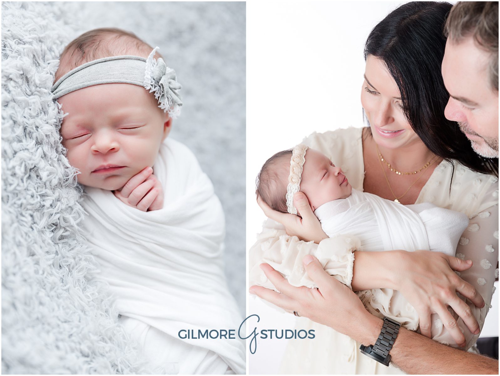 newborn girl, portrait studio, newport beach, headband, blanket, props, wrap, oc, photographer, Orange County Baby Photography