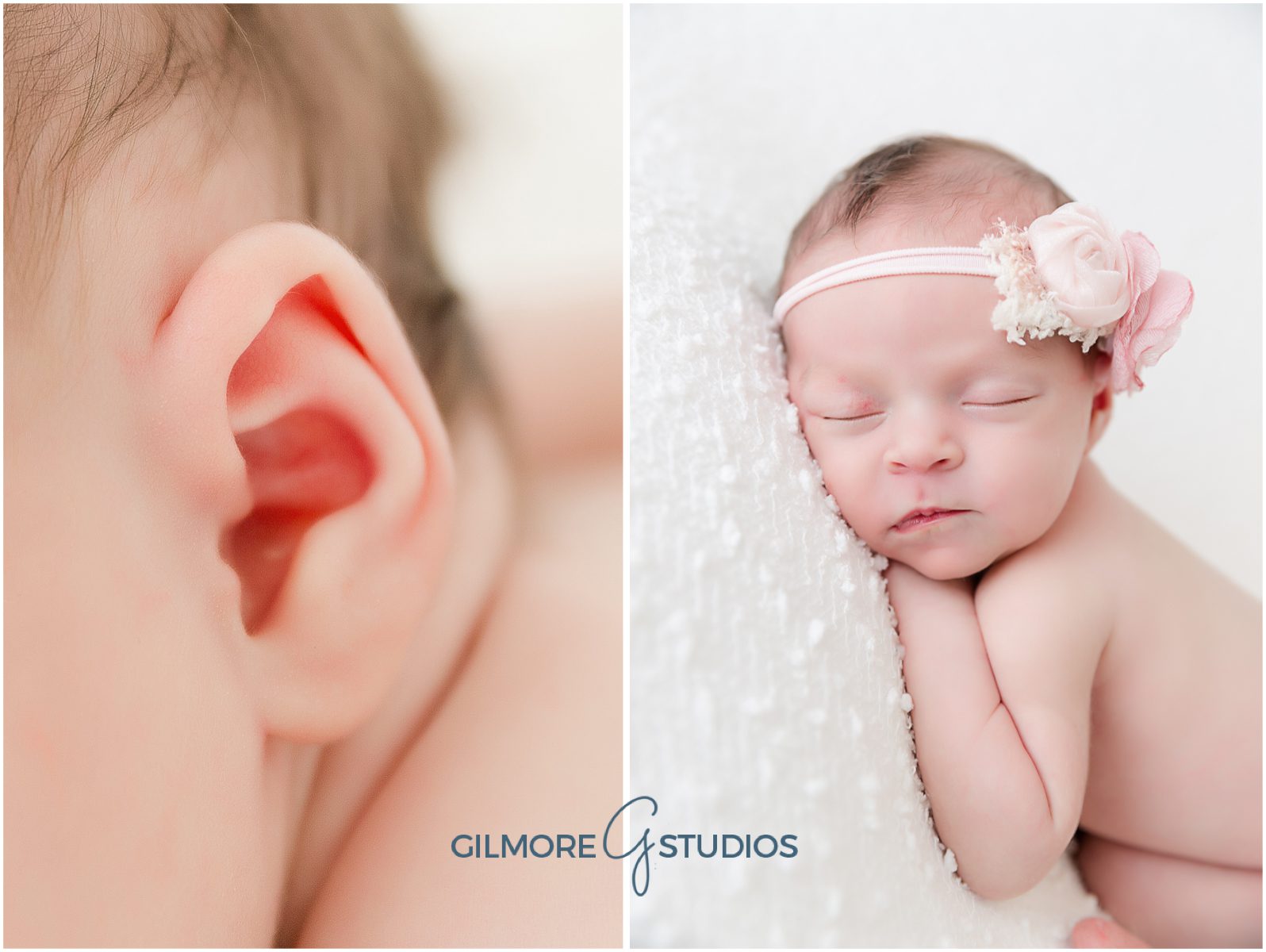 newborn girl, portrait studio, newport beach, headband, blanket, props, wrap, oc, photographer, Orange County Baby Photography