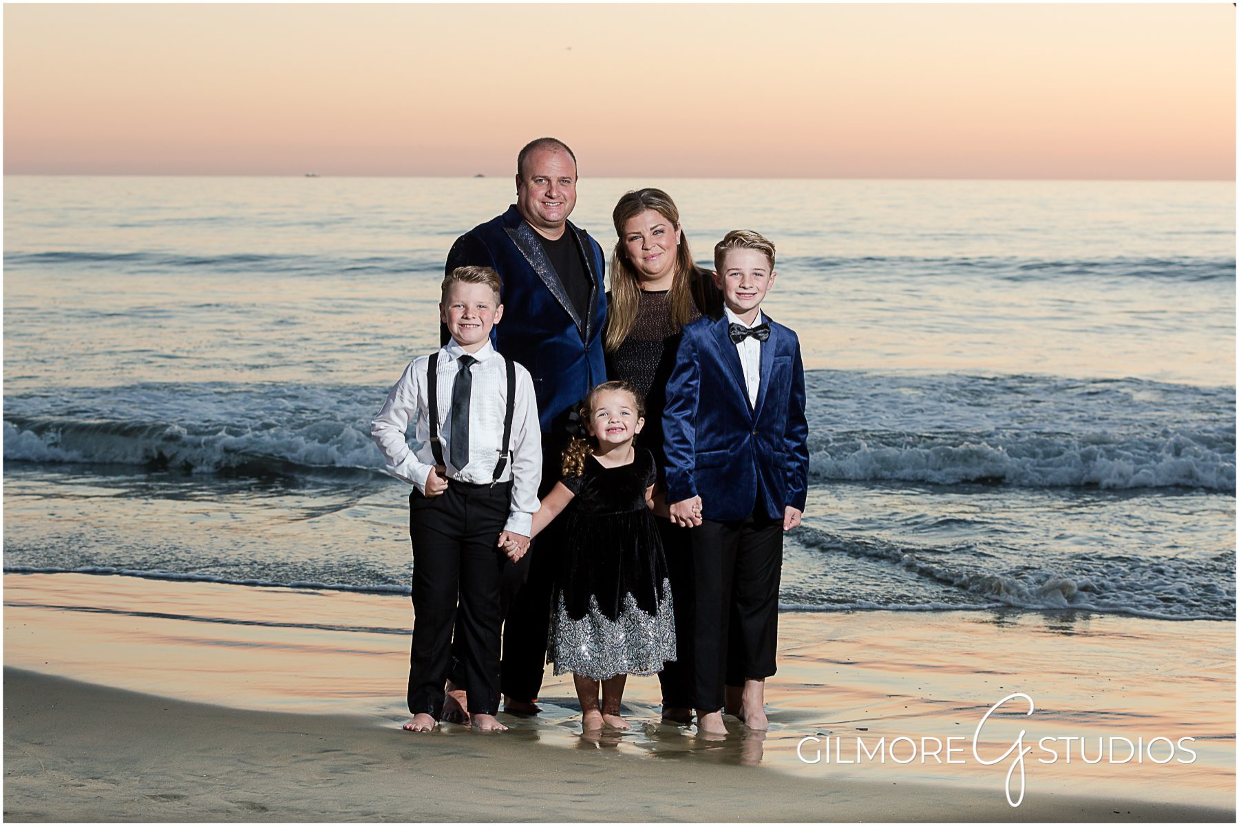 Formal Family Portrait, Newport Beach photographer, sunset, sand, ocean, orange county photo