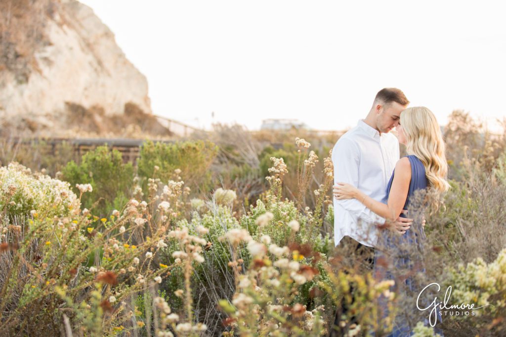 Crystal Cove Engagement Photography Session, Newport Beach, cute short dress, outfit, outfits, skirt, Orange County wedding photographers, Gilmore Studios, nature, outdoors, state park, beach