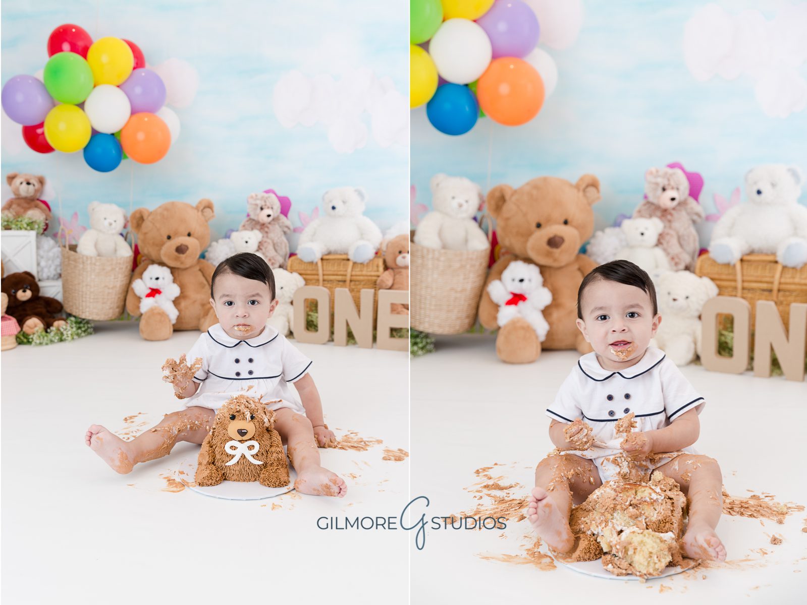 Teddy Bear Cake Smash, stuffed bears, photo, photographer, photography, children, one year old, birthday boy